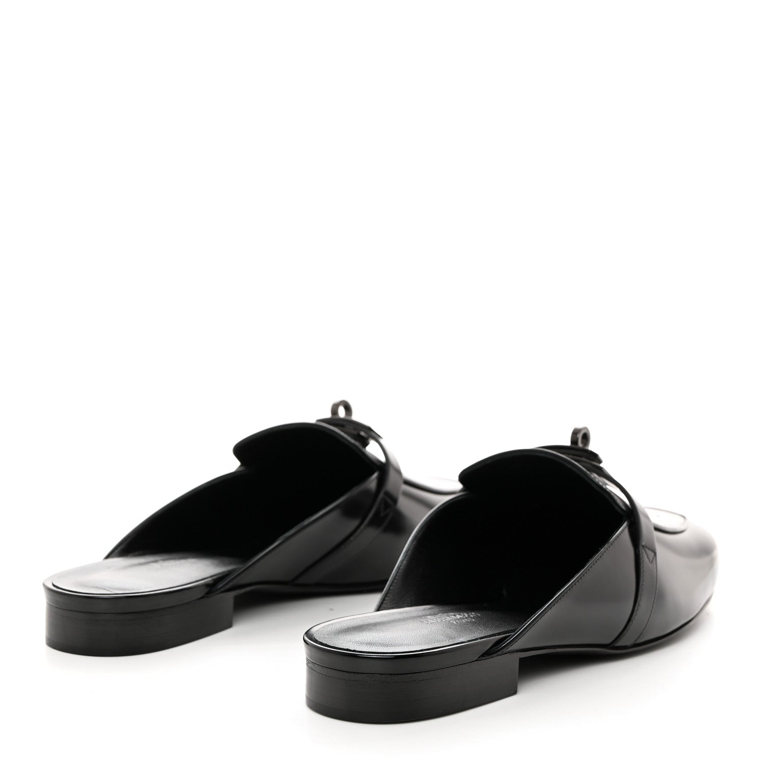 Hermes Glazed Calfskin Oz Mules 41 Black 4 of 9
