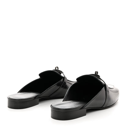 Hermes Glazed Calfskin Oz Mules 41 Black 4 of 9