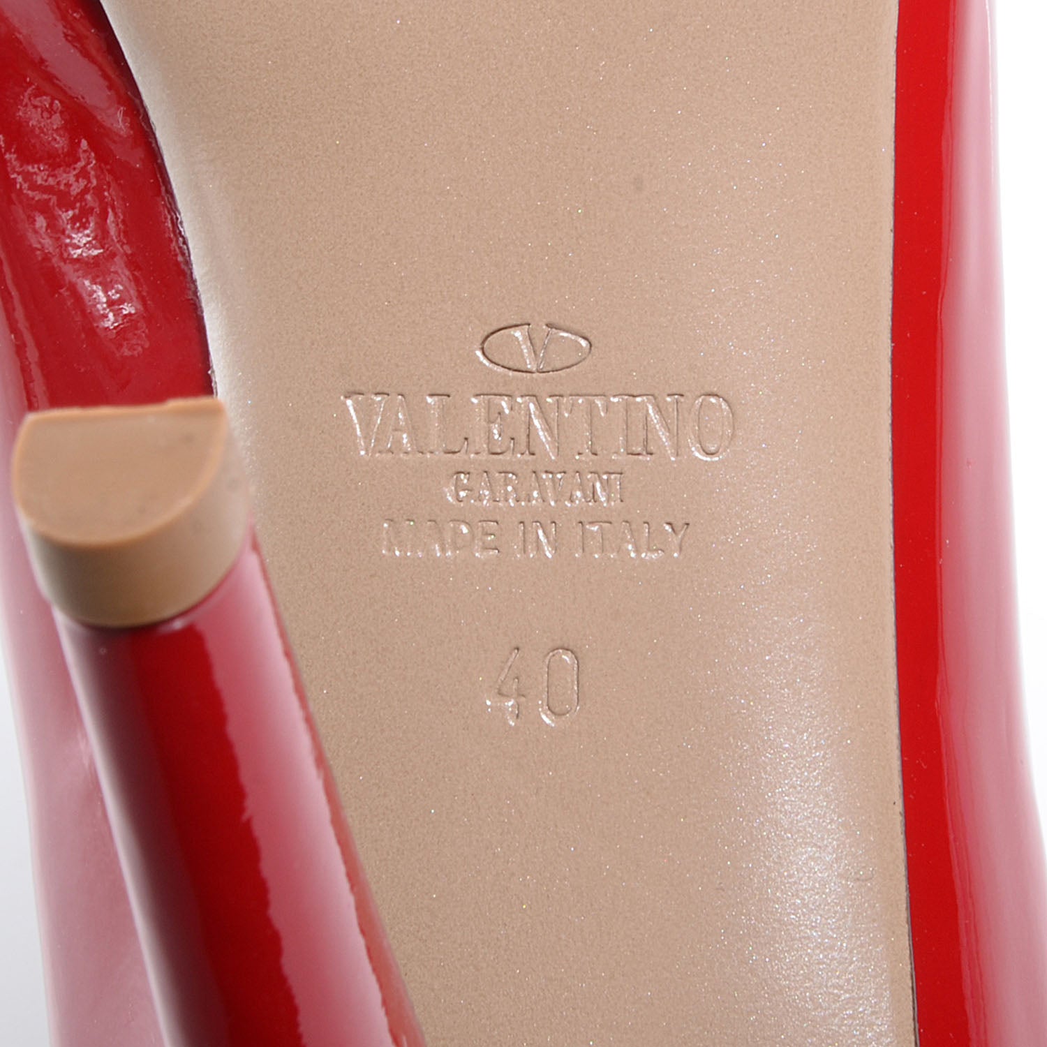 Valentino Garavani Patent Bow Peep Toe Platform High Heel Pumps 40 Red 6 of 7