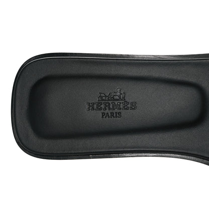 Hermes Box Calfskin Oran Sandals 39.5 Black 7 of 9