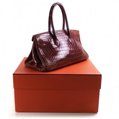 Hermes Shiny Porosus Crocodile JPG Birkin 42 Rouge H 3 of 11