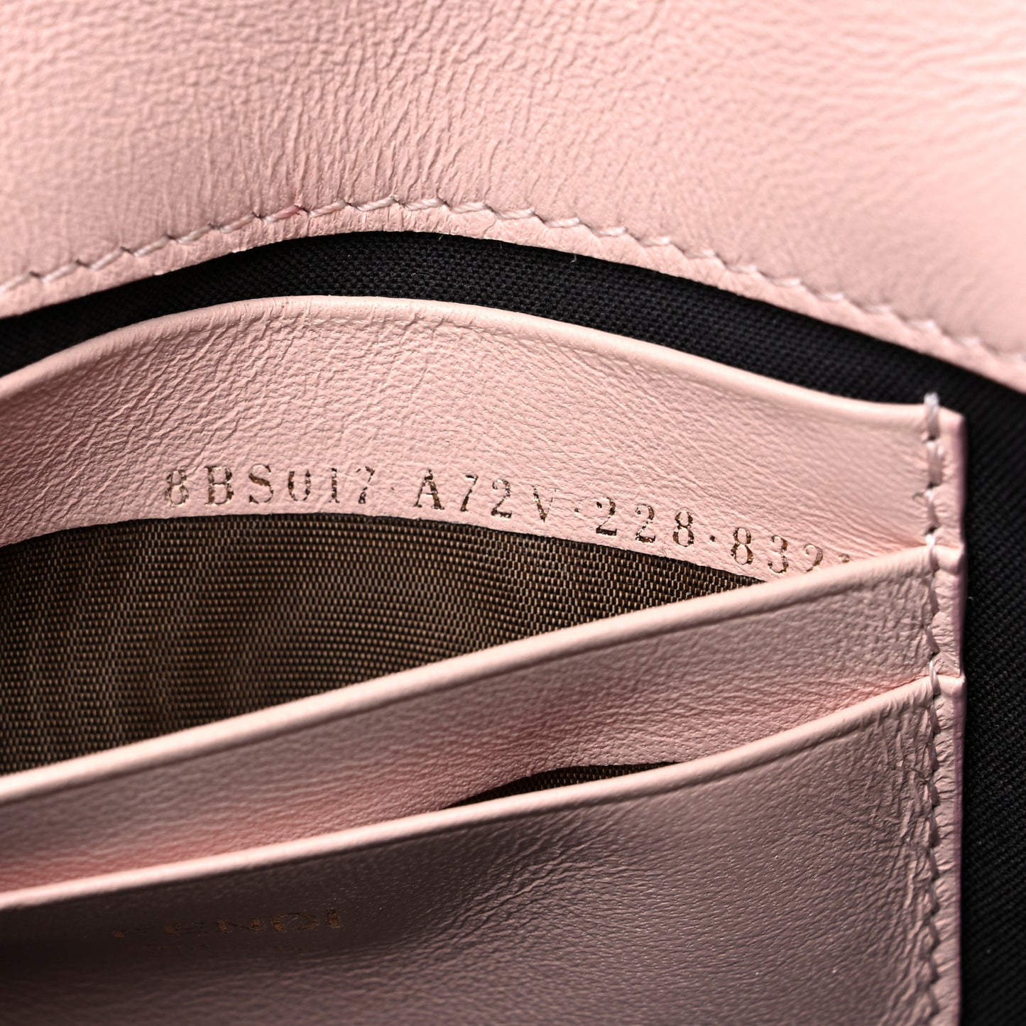 Nappa FF 1974 Embossed Mini Baguette Rosa Quarzo