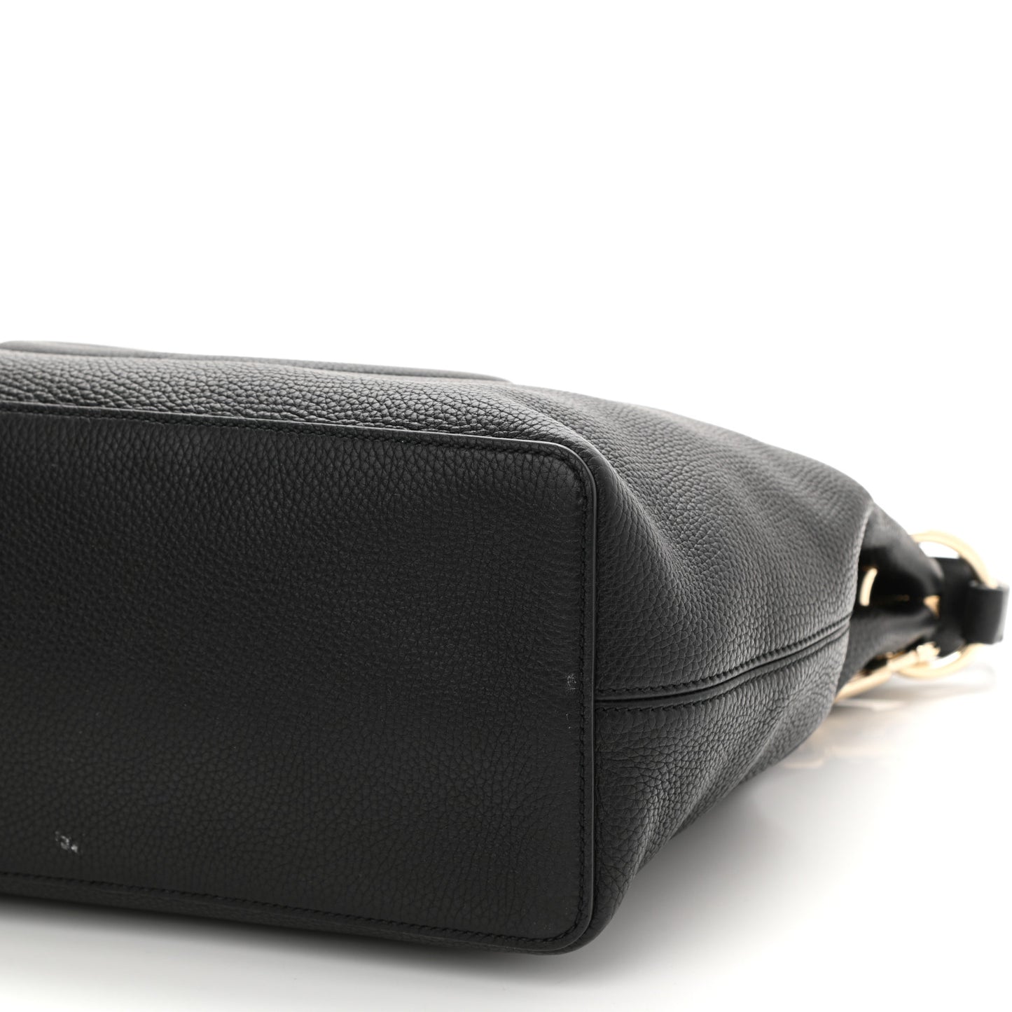 Pebbled Calfskin Large Soho Hobo Black