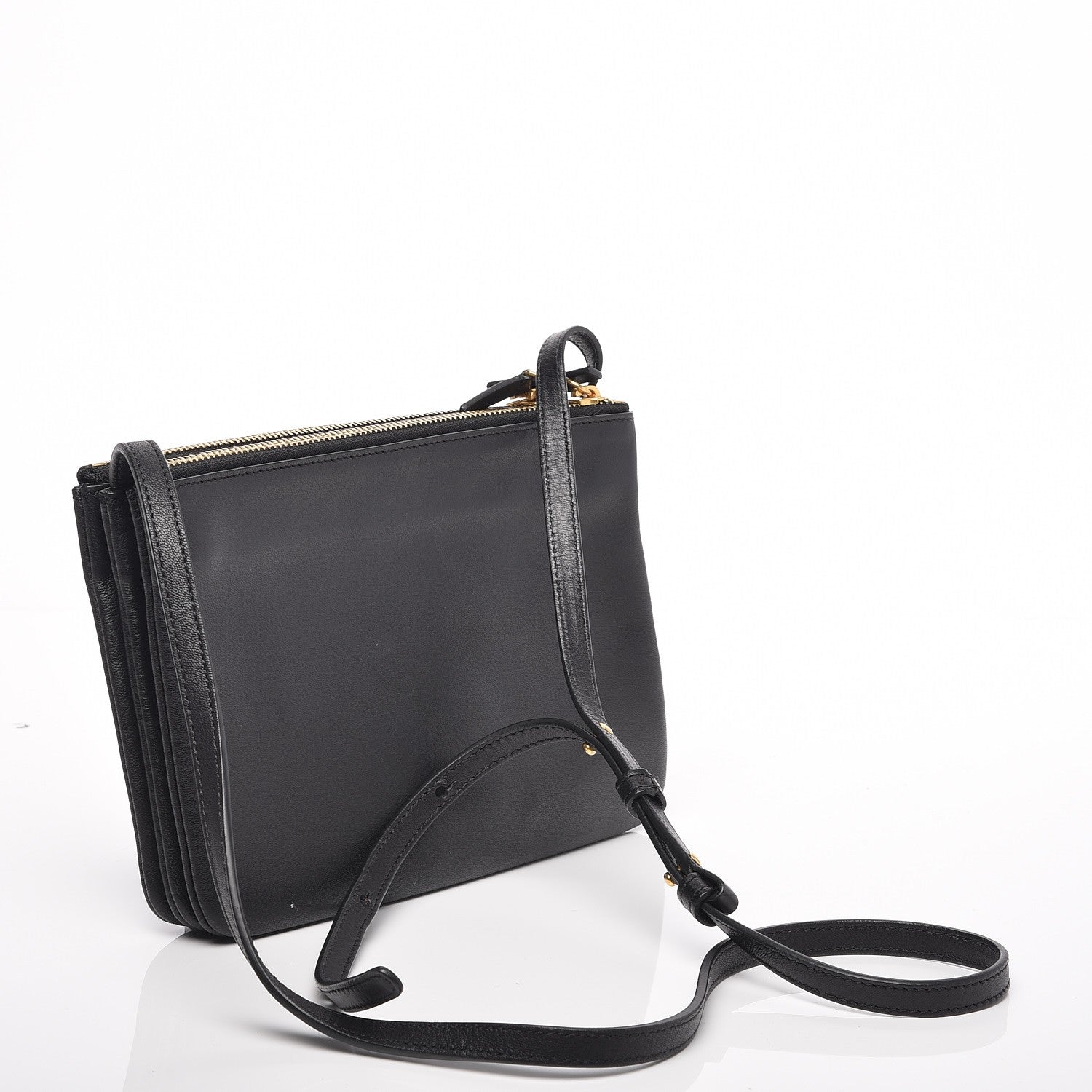 Celine Lambskin Small Trio Crossbody Bag Black 3 of 7