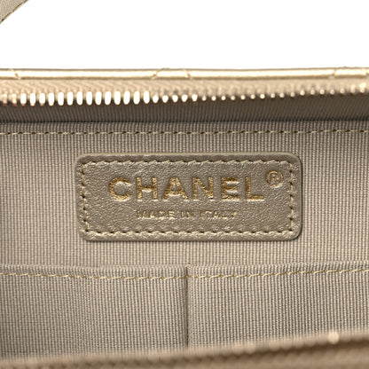 Chanel Metallic Lambskin Quilted Top Handle Vanity Case Gold 6 of 10
