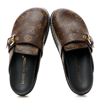 Louis Vuitton Patent Monogram Womens Cosy Flat Comfort Clog Mules 37.5 Brown 4 of 20