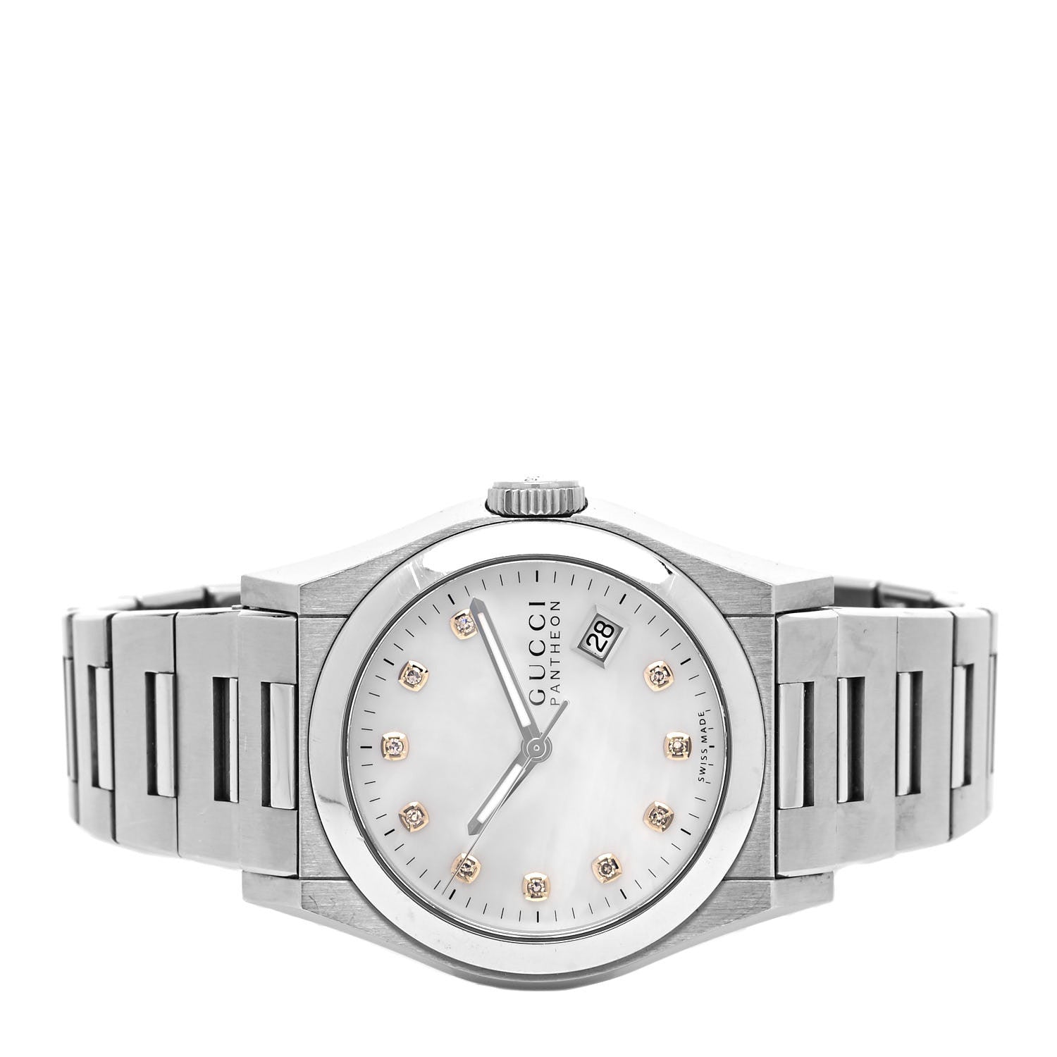 Gucci Stainless Steel Diamond Mother of Pearl 36mm Pantheon Quartz Watch 2 of 4