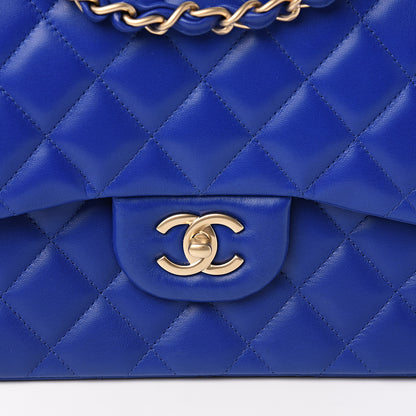 Chanel Lambskin Quilted Jumbo Double Flap Blue 9 of 10