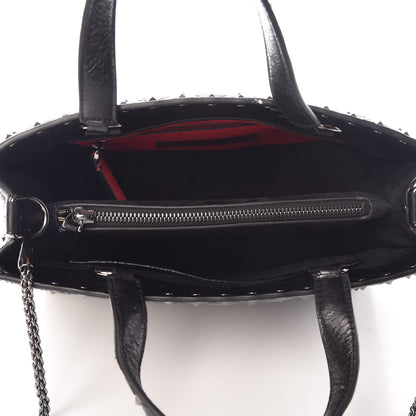 Valentino Garavani Craquele Nappa Rockstud Spike Tote Black 5 of 9
