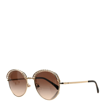 Chanel Round Pearl Sunglasses 4247-H Gold 1 of 7