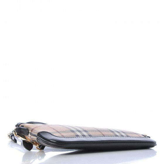 Haymarket Check Small Peyton Crossbody Clutch Bag Chocolate