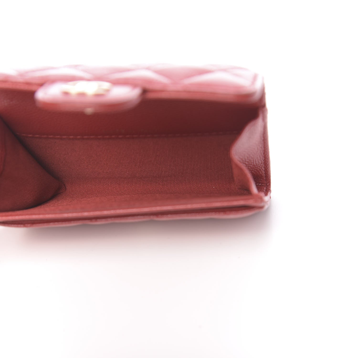 Chanel Caviar Quilted Flap Card Holder Wallet Red 5 of 15