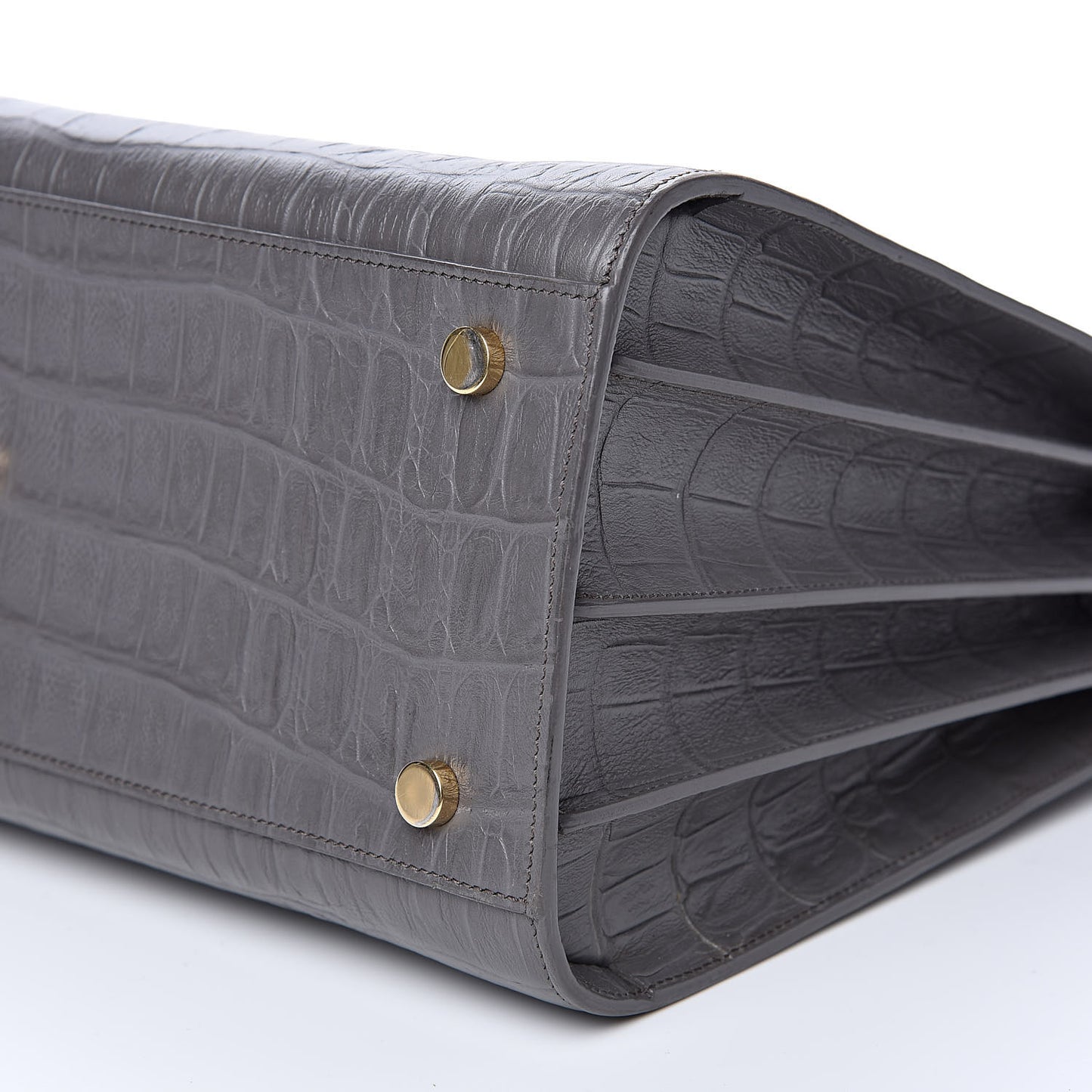 Calfskin Crocodile Embossed Small Sac De Jour Fog