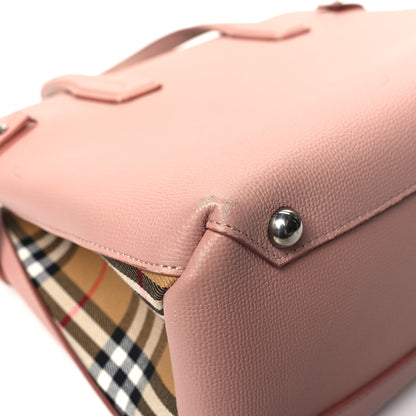 Burberry Grainy Calfskin House Check Medium Banner Tote Ash Rose 9 of 10