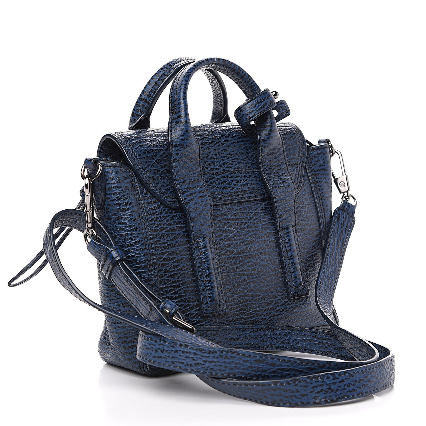 3.1 Textured Calfskin Mini Pashli Satchel Lapis Black