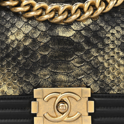 Chanel Snakeskin Calfskin Small Boy Flap Gold 8 of 12