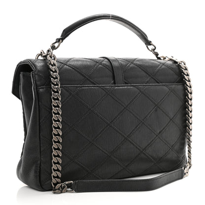 Saint Laurent Calfskin Diamond Quilted Monogram Large College Bag Black 3 of 10