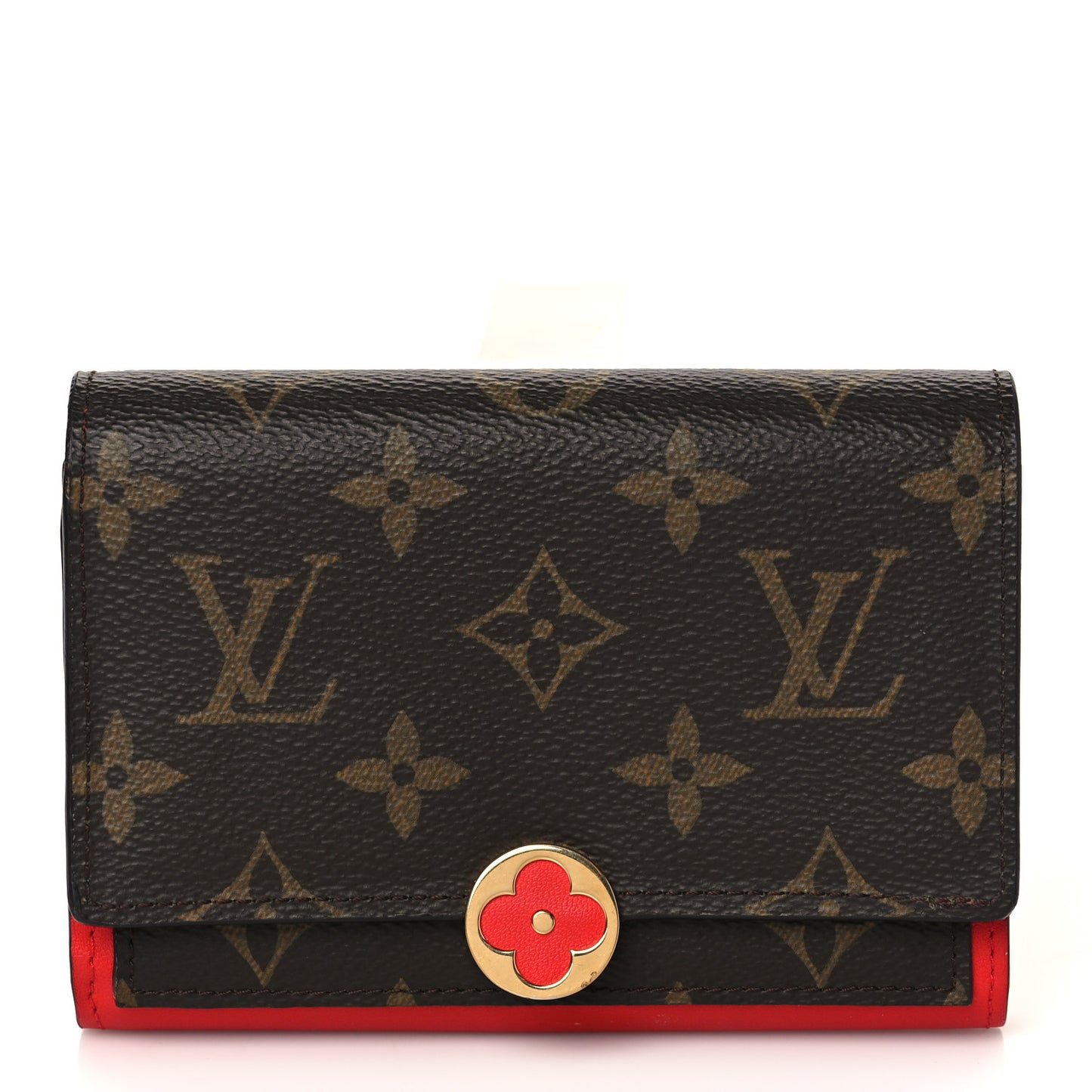 Monogram Flore Compact Wallet Coquelicot