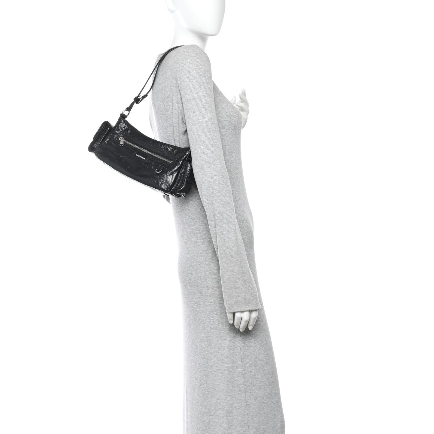 Agneau Arena Superbusy XS Sling Zip Shoulder Bag Black Black