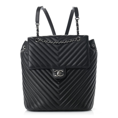 Chanel Calfskin Chevron Quilted Large Urban Spirit Backpack Black 1 of 13