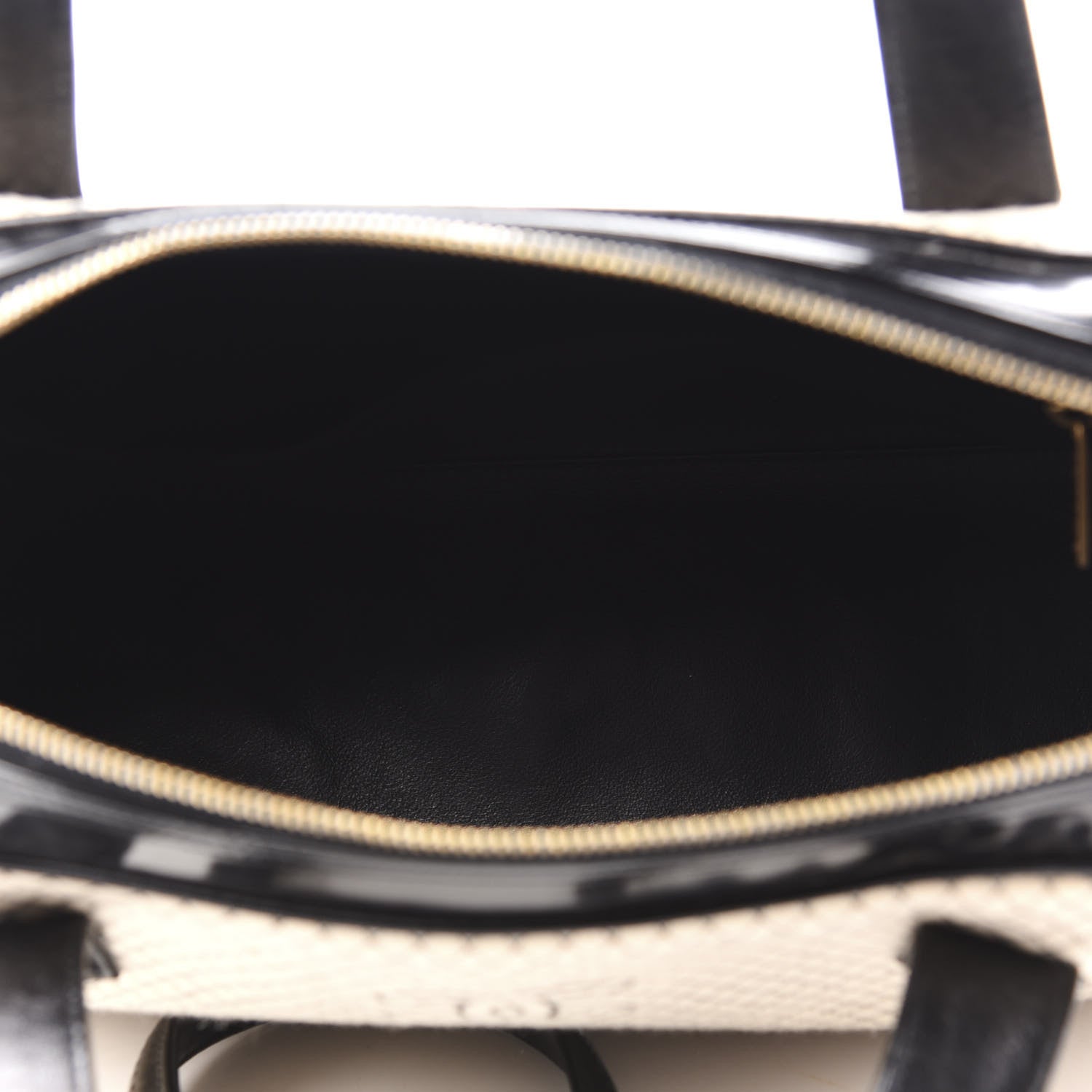 Chanel Patent Jersey Quilted Bowler Ivory Black 5 of 12