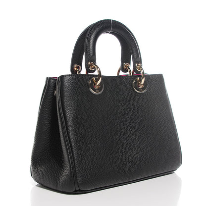 Christian Dior Bullcalf Small Diorissimo Tote Black Rose Indien 12 of 18