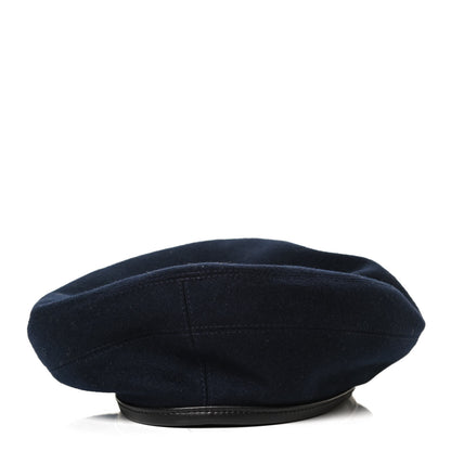 Hermes Cashmere Lambskin Saint-Honore Beret 59 Navy 4 of 9