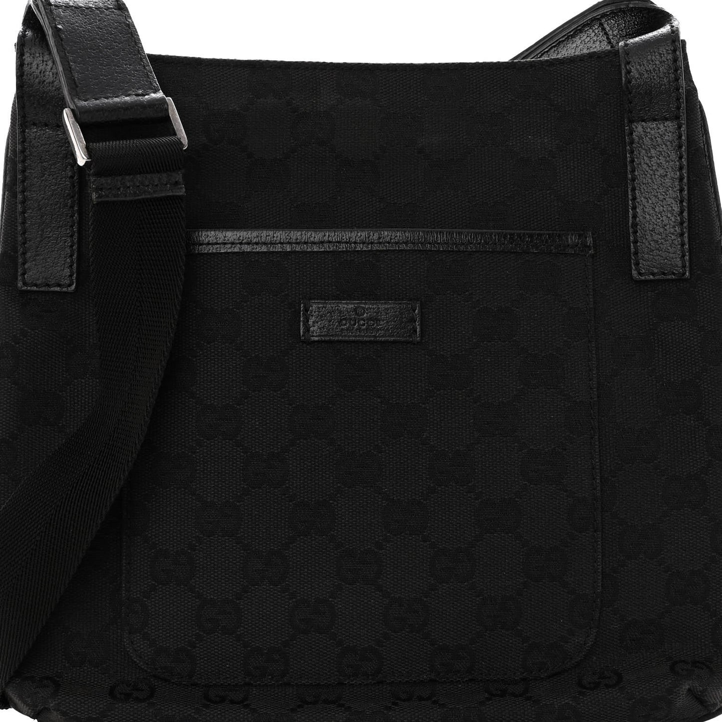 Monogram Flat Messenger Bag Black