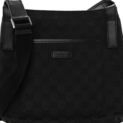 Gucci Monogram Flat Messenger Bag Black 7 of 9
