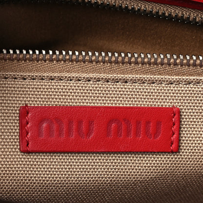 Miu Miu Madras Soft Calfskin Top Handle Satchel Fuoco 6 of 8