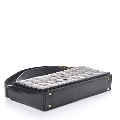 Chanel Lambskin Quilted CC Chocolate Bar Flap Black 4 of 10