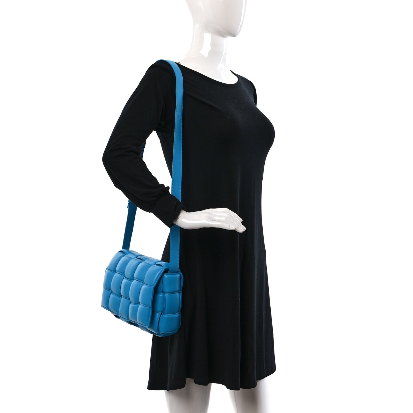 Nappa Maxi Intreccio Padded Cassette Crossbody Bag Pool