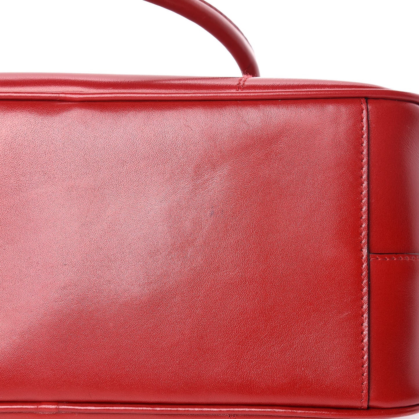 Vitello Lux Mini Bowling Bag Rosso