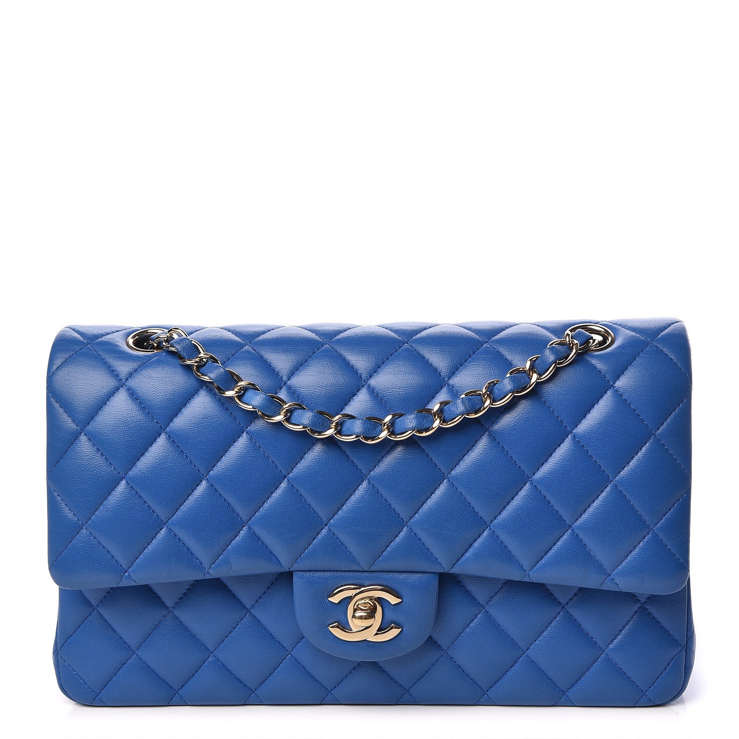Chanel Lambskin Quilted Medium Double Flap Blue 1 of 18
