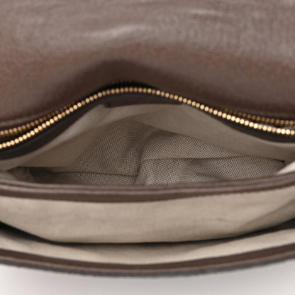 Gucci GG Supreme Monogram Textured Dollar Calfskin Web Medium Blondie Shoulder Flap Bag Beige Ebony New Acero 6 of 11