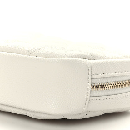 Chanel Caviar Quilted Small Curvy Pouch Cosmetic Case White 8 of 8
