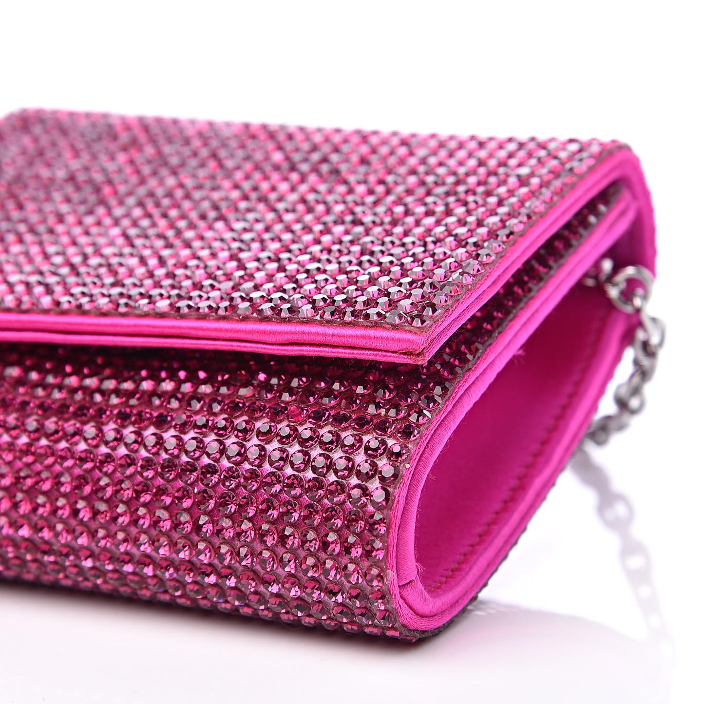 Swarovski Crystal Micro Fizzy Clutch Silver Fuchsia