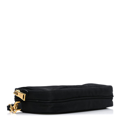 Prada Nylon Saffiano Triangle Mini Wristlet Pouch Black 4 of 7