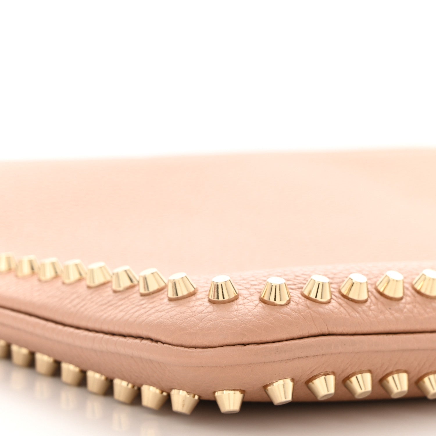 Christian Louboutin Calfskin Studded Loubiposh Clutch Nude 9 of 10