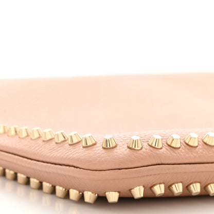 Christian Louboutin Calfskin Studded Loubiposh Clutch Nude 9 of 10