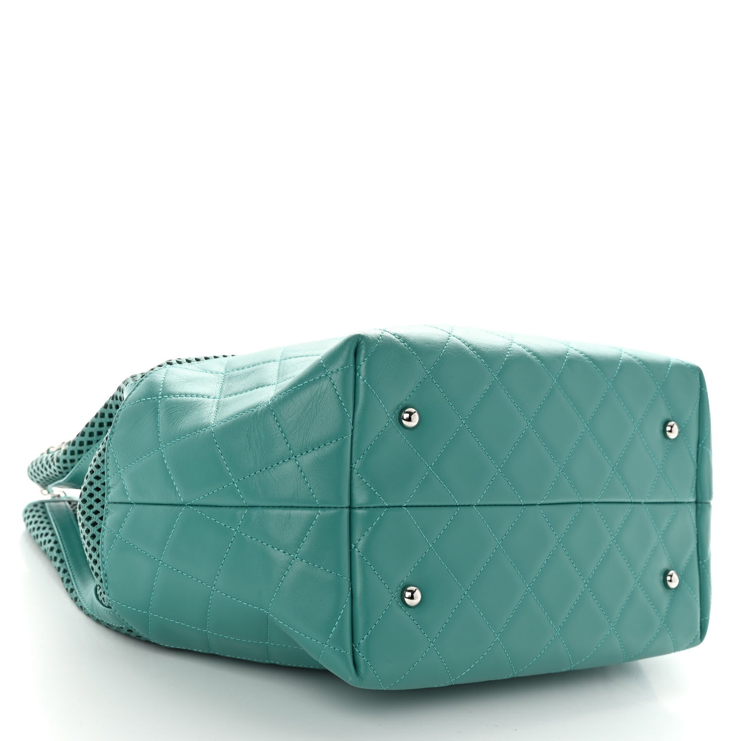 Chanel Calfskin Perforated Up In The Air North South Tote Green 4 of 11
