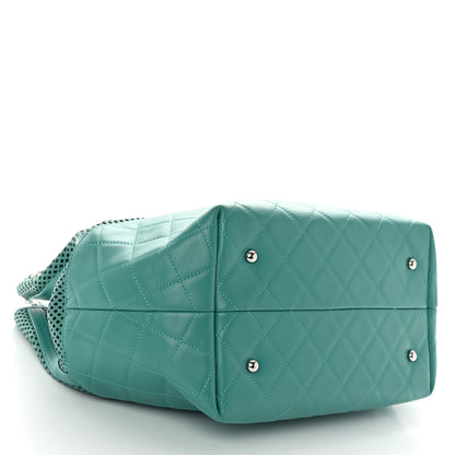 Chanel Calfskin Perforated Up In The Air North South Tote Green 4 of 11