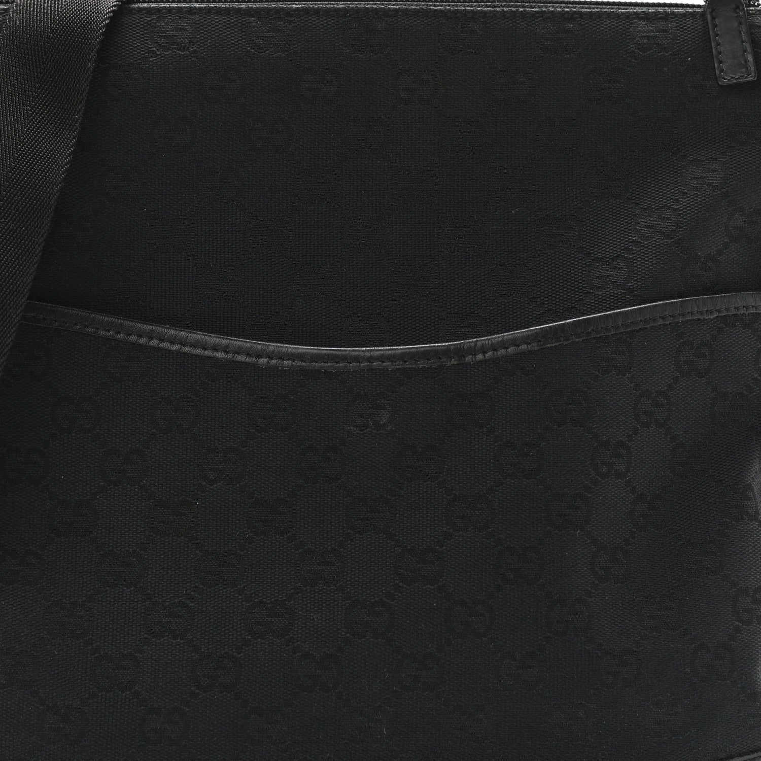 Gucci Monogram Calfskin Perforated Medium Flat Messenger Bag Black 9 of 13
