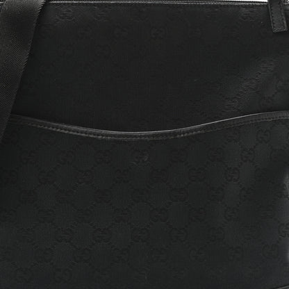 Gucci Monogram Calfskin Perforated Medium Flat Messenger Bag Black 9 of 13