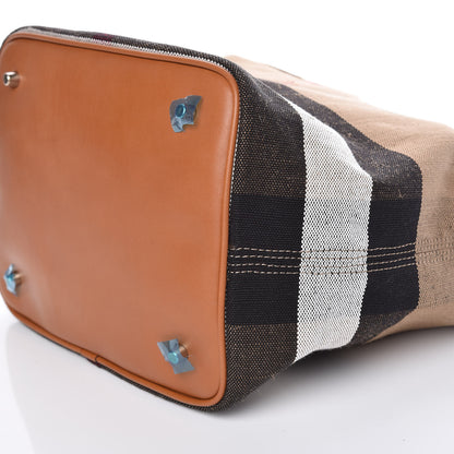 Burberry Canvas Mega Check Medium Ashby Hobo Saddle Brown 7 of 11