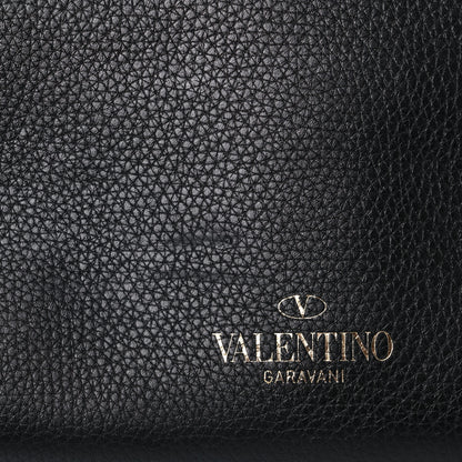 Valentino Garavani Pebbled Calfskin Small Rockstud Single Handle Flap Bag Black 13 of 15