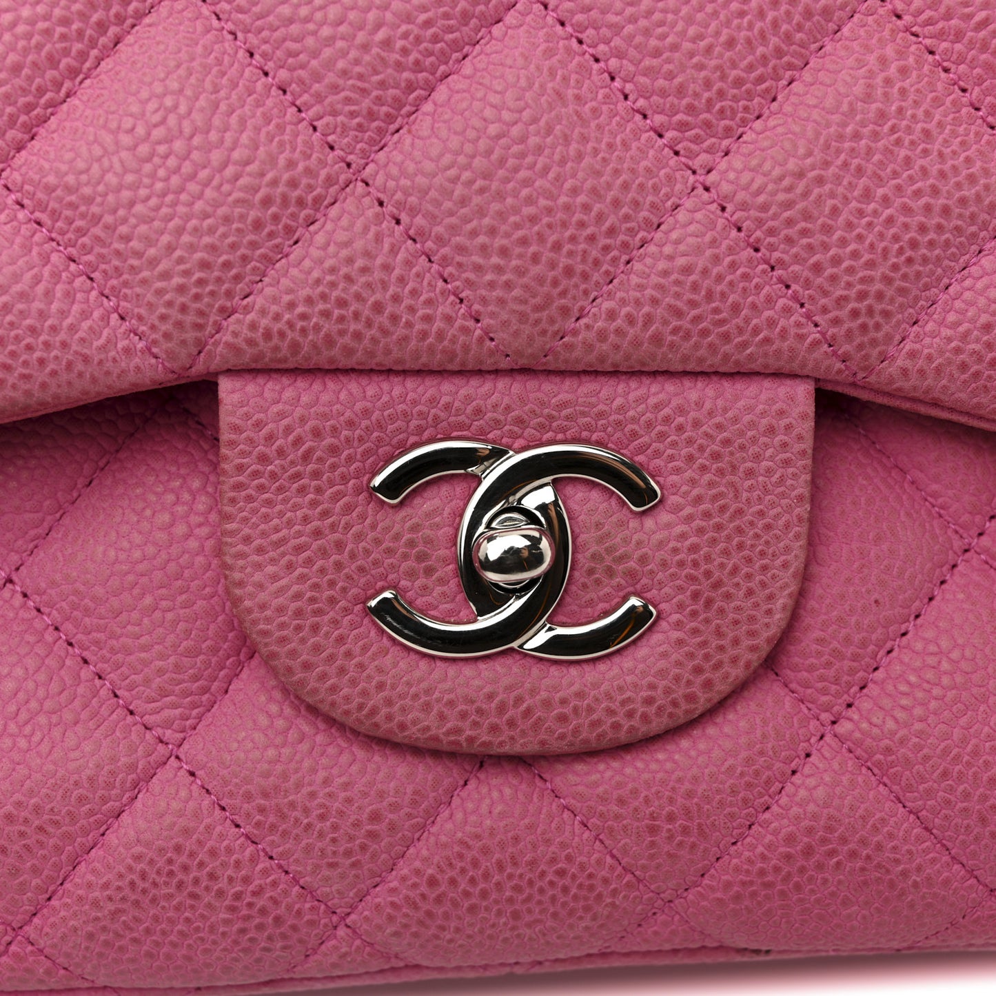 Caviar Quilted Jumbo Double Flap Pink