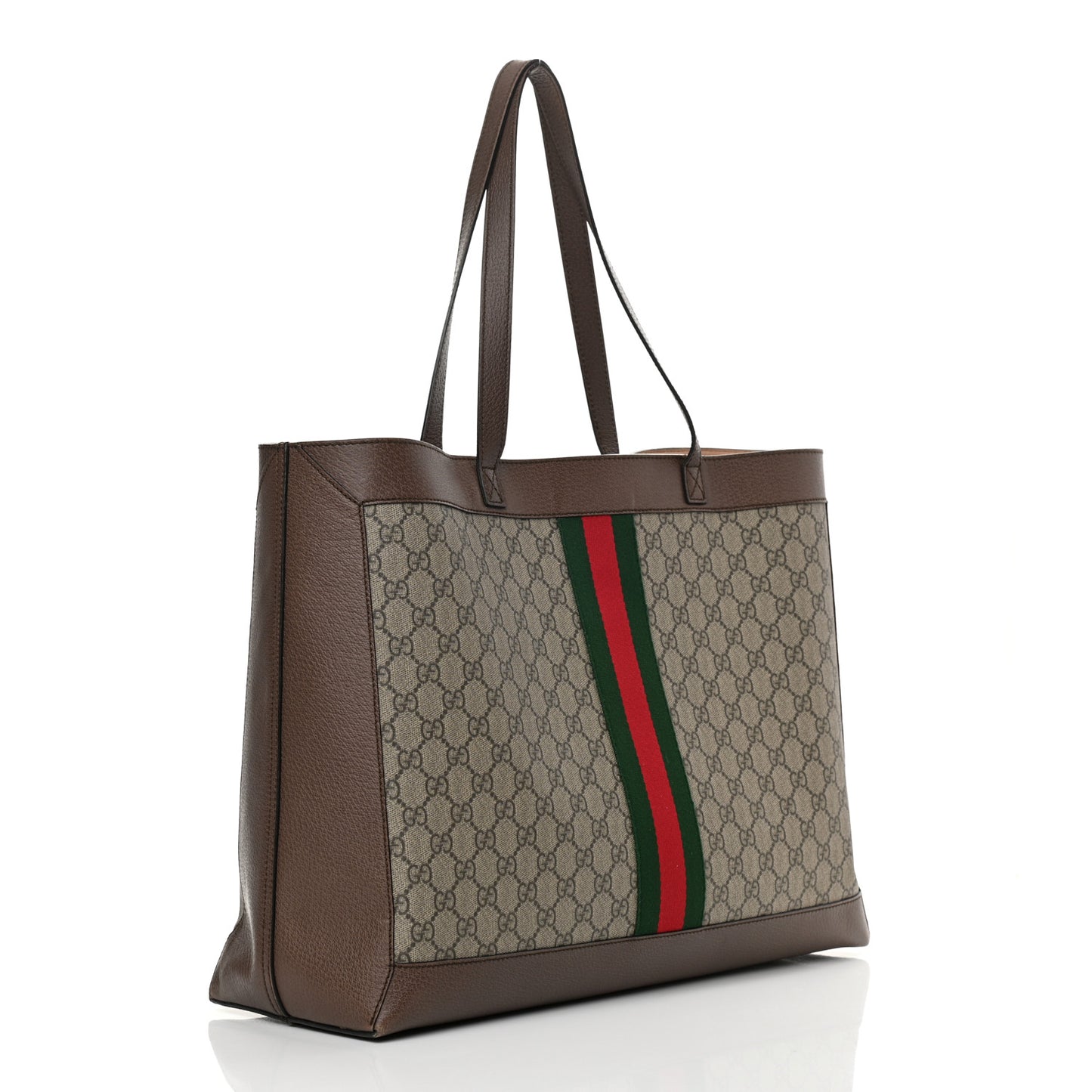 GG Supreme Monogram Web Ophidia Tote Brown