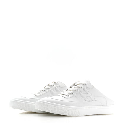 Hermes Calfskin Keep Mule Sneakers 37 White 4 of 12