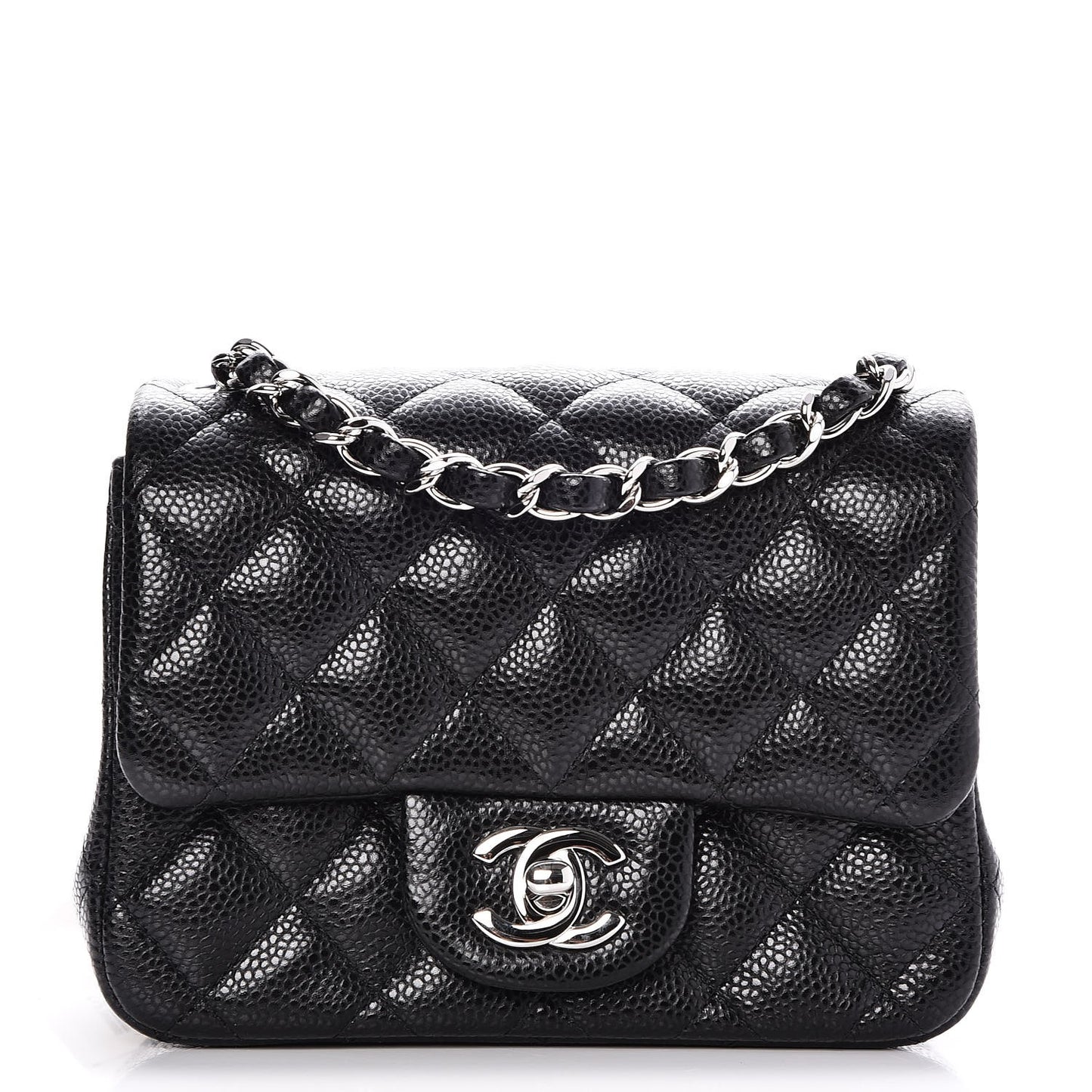Caviar Quilted Mini Square Flap Black
